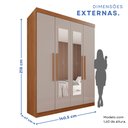 Ver imagem 4 de Guarda-Roupa 4 Portas 3 Gavetas com Espelho New Malibu Espresso Móveis Marrom/Cinamomo/Off White