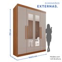 Ver imagem 4 de Guarda-roupa 4 Portas 3 Gavetas com Espelho New Malibu Espresso Móveis