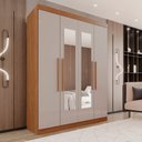 Ver imagem 1 de Guarda-roupa 4 Portas 3 Gavetas com Espelho New Malibu Espresso Móveis