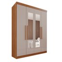 Ver imagem 3 de Guarda-Roupa 4 Portas 3 Gavetas com Espelho New Malibu Espresso Móveis Marrom/Cinamomo/Off White