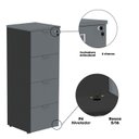 Ver imagem 7 de Arquivo para Pasta Suspensa 4 Gavetas com Chave P25