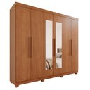 Ver imagem 3 de Guarda-Roupa Casal 6 Portas 4 Gavetas com Espelho com Pés New Malibu Espresso Móveis