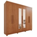 Ver imagem 3 de Guarda-Roupa Casal 6 Portas 4 Gavetas com Espelho com Pés New Malibu Espresso Móveis Marrom/Cinamomo