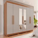 Ver imagem 1 de Guarda-Roupa Casal 6 Portas 4 Gavetas com Espelho com Pés New Malibu Espresso Móveis
