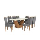 Ver imagem 2 de Conjunto Sala de Jantar Verbana Kappesberg 8 Cadeiras Veludo Titanio