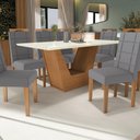 Ver imagem 3 de Conjunto Sala de Jantar Verbana Kappesberg 8 Cadeiras Veludo Titanio