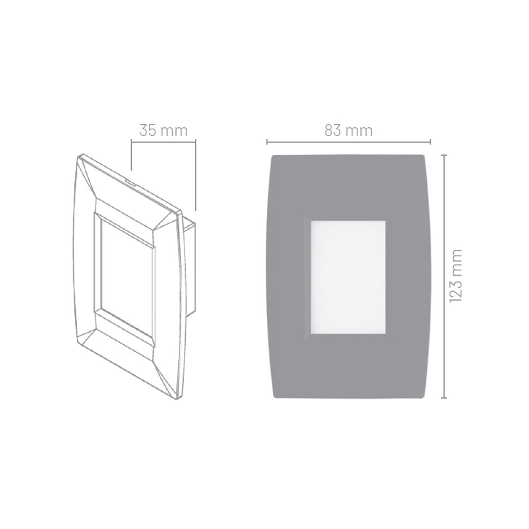 Balizador de Parede Led Libra Retangular 2w 3000k Branco Quente Bivolt Branco - 3