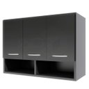 Ver imagem 4 de Armário Balcão Multiuso Branco 3 Portas Lavanderia Despensa ClickForte Armário Multiuso Preto