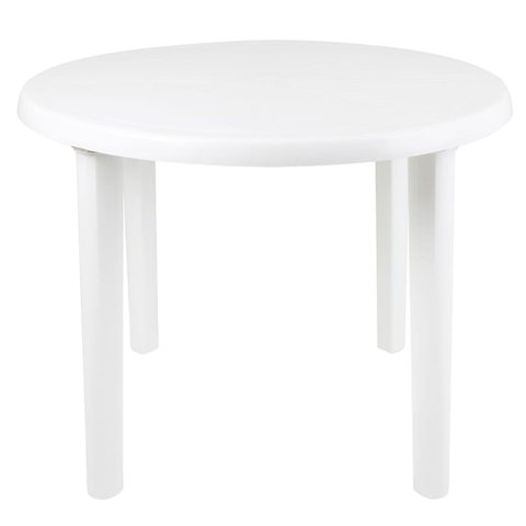 Mesa Plástica Redonda 91cm Desmontável Branca - 15151451 - Mor Mesa Plástica Redonda 91cm Desmontáve