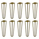 Ver imagem 1 de Kit 10 Pés de Metal 25 CM Hairpin Legs Rack e Puffs Dourado