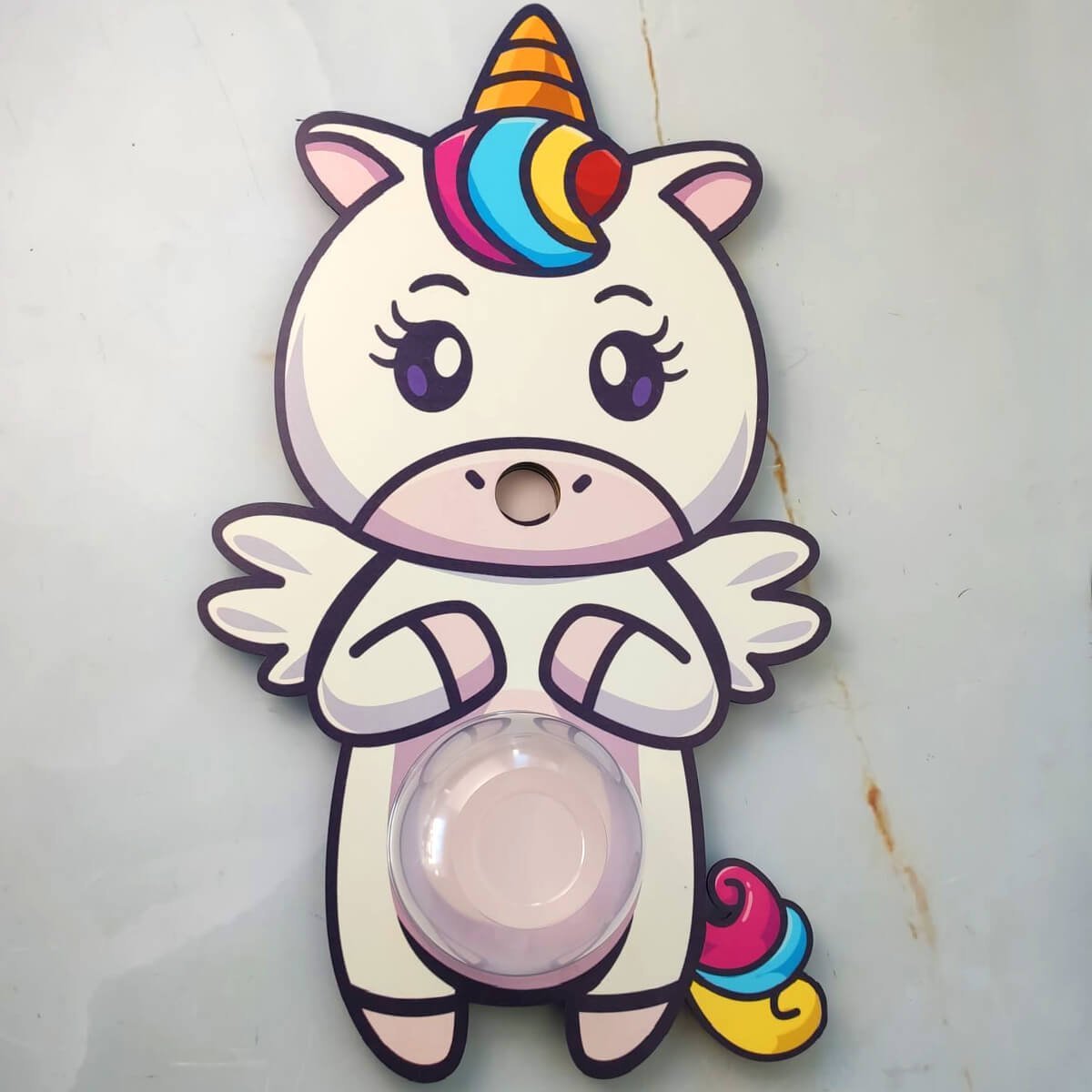 Cofrinho Infantil de Unicórnio Cofre para Moedas de Parede Criança Grande Madeira MDF - 6