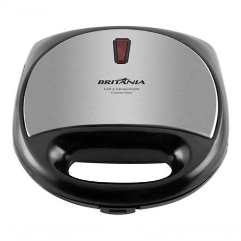 Sanduicheira e Grill Crome Inox 750W com Chapas Antiaderentes Inox 110V