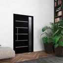 Ver imagem 2 de Porta Lambril Solara com Puxador e Visor 80 X 2.10 Preta Lado Esquerdo – Hale