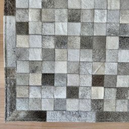 Tapete de Couro Tons de Cinza 100x150 Placas 5cm Quadriculado - 3
