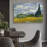 Quadro Campo de Trigo com Ciprestes de Vincent Van Gogh - Tela Única - 60 x 40 cm - Branca - 1