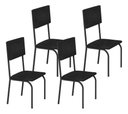 Ver imagem 1 de Kit 4 Cadeiras Ana Corino Tempest Preto Tubo Preto Fosco