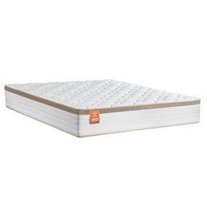 Colchão King CBP Casal Molas Ensacadas Real 193x202x27cm Branco / Bege - Suporta até 130Kg Por Pessoa