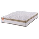 Ver imagem 1 de Colchão King CBP Casal Molas Ensacadas Real 193x202x27cm Branco / Bege - Suporta até 130kg por Pesso