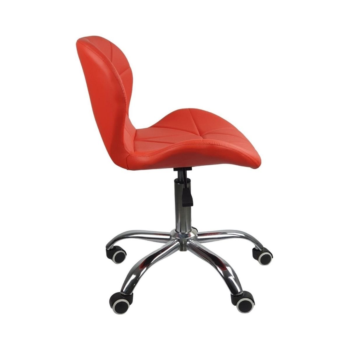 Kit 6 Cadeiras Office Eiffel Slim Ajustável Base Giratória - Vermelho - 6