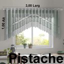 Ver imagem 4 de Cortina Renda Cozinha Cascata 3,00 M X 1,00 Alt Pistache