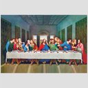 Ver imagem 2 de Quadro Leonardo Da Vinci A Última Ceia Tela Moldura Preta 95X63Cm