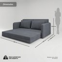 Ver imagem 3 de Sofá Cama 2 Lugares Retrátil Luven D28 4 Almofadas Soltas:Suede Grafite