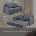 Ver imagem 5 de Sofá Cama 2 Lugares Retrátil Luven D28 4 Almofadas Soltas:Suede Grafite