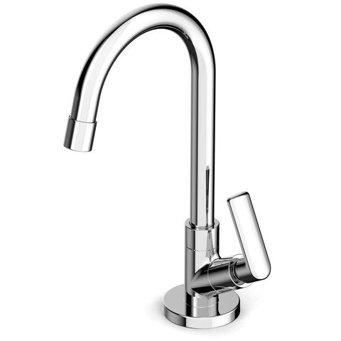 Torneira para Lavatório de Mesa Bica Alta Smart - N Celite Cinza/Cromado