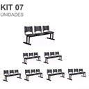 Ver imagem 4 de Kit 07 Cadeiras Longarinas Plásticas 03 Lugares – Cor Preta – 23023