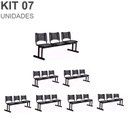 Ver imagem 4 de Kit 07 Cadeiras Longarinas Plásticas 03 Lugares – Cor Preta – 23023