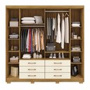Ver imagem 4 de Roupeiro 100% MDF Canadá 223cm 6 Gavetas e 6 Portas - Nature/ Champanhe Vila Rica