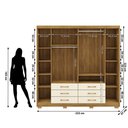 Ver imagem 5 de Roupeiro 100% MDF Canadá 223cm 6 Gavetas e 6 Portas - Nature/ Champanhe Vila Rica
