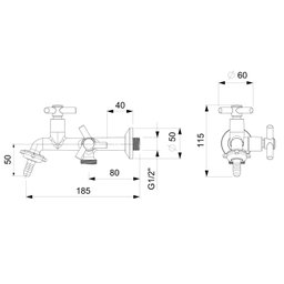 Torneira para Tanque e Máquina de Parede One - 2