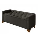 Ver imagem 5 de Recamier Baú Decorativo California 1,50m Sofá Premium para Cama Casal Estilo Estofado Cor Marrom