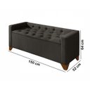 Ver mais imagens de Recamier Baú Decorativo California 1,50m Sofá Premium para Cama Casal Estilo Estofado Cor Marrom
