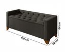 Ver mais imagens de Recamier Baú Decorativo California 1,50m Sofá Premium para Cama Casal Estilo Estofado Cor Marrom