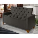 Ver imagem 2 de Recamier Baú Decorativo California 1,50m Sofá Premium para Cama Casal Estilo Estofado Cor Marrom