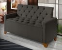 Ver imagem 2 de Recamier Baú Decorativo California 1,50m Sofá Premium para Cama Casal Estilo Estofado Cor Marrom