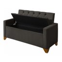 Ver imagem 7 de Recamier Baú Decorativo California 1,50m Sofá Premium para Cama Casal Estilo Estofado Cor Marrom