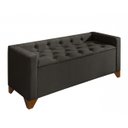 Ver imagem 3 de Recamier Baú Decorativo California 1,50m Sofá Premium para Cama Casal Estilo Estofado Cor Marrom