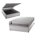 Ver imagem 1 de Conjunto Box Baú Casal Sheffield Branco 138x188x72 c/ Molas Ensacadas