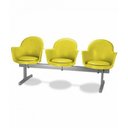 Ver imagem 1 de Cadeira Em Longarina 3 Lugares Polipropileno Moon Amarelo