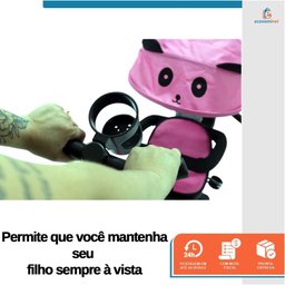 Triciclo Carrinho de Passeio Infantil com Capota Porta Objetos Cinto de Segurança até 50kg Empurrado - 8