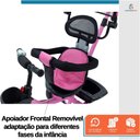 Ver imagem 2 de Triciclo Carrinho de Passeio Infantil com Capota Porta Objetos até 50kg Empurrador Haste
