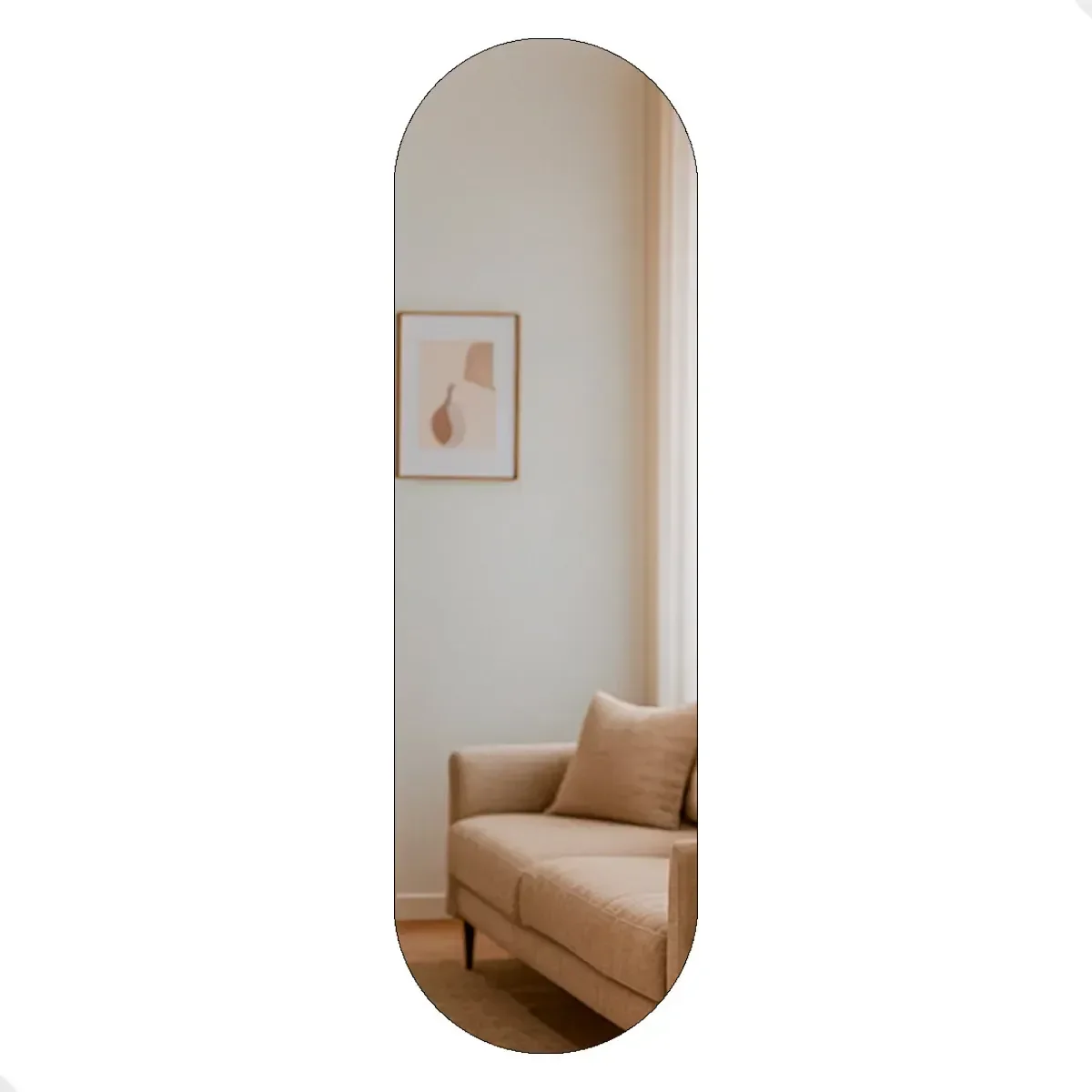 Ver imagem 2 de Espelho de Parede Orgânico Grande com Led Quente Pílula 150x50 Decorativo para Quarto Banheiro Sala