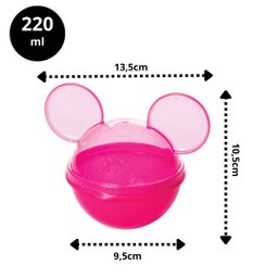 Kit Refeição Minnie Garrafinha Retrô 500ml e Potes Minnie Rosa - Plasútil - 5