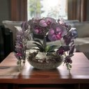 Ver imagem 2 de Arranjo Vaso Centro de Mesa 4 Flores Orquídeas Artificiais