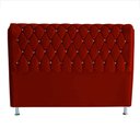 Ver imagem 1 de Cabeceira de Cama Box Londres Casal 140 Cm Suede Botão de Strass Vermelho Eli Móveis e Decoração
