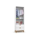 Ver imagem 4 de Guarda-Roupa Infantil Magia 66,5cm 2 Portas 2 Gavetas MDP Cabideiro Pés Madeira - Branco
