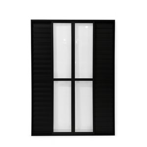 Porta Balcão 6 Folhas Aluminio Preto C/ Trinco 2,10x1,50